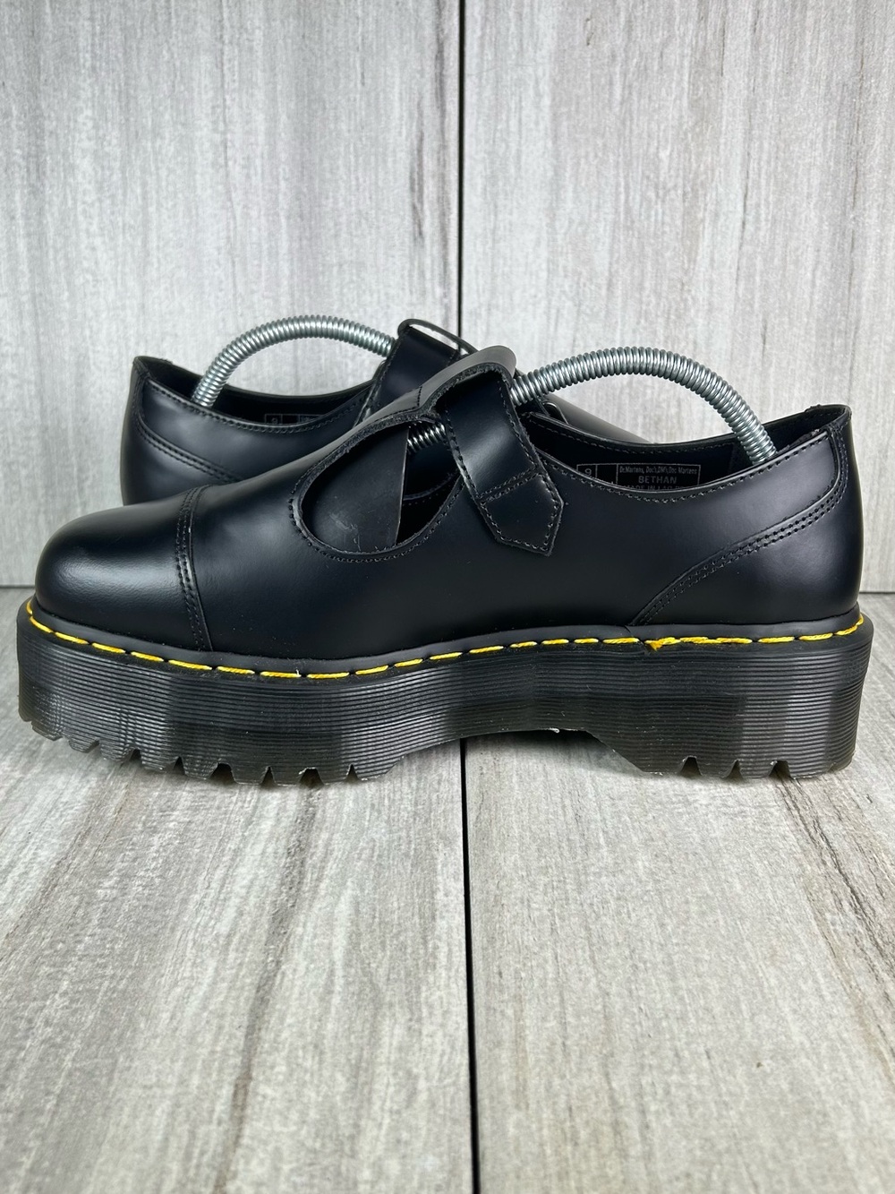 Dr. Martens Docs Bethan Smooth Black Leather Mary Jane Platform Women’s Size 11 - Picture 5 of 11